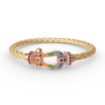 [Elitejewels]FORCE GROSSES HUFEISENFARBIGE DIAMANTENARMBAND ROSÉGOLD