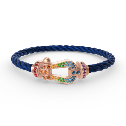 [Elitejewels]FORCE GROSSES HUFEISENFARBIGE DIAMANTENARMBAND ROSÉGOLD