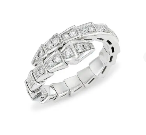 [Elitejewels]SERPENTI RING SILBER DIAMANT GEPAPERT 4MM