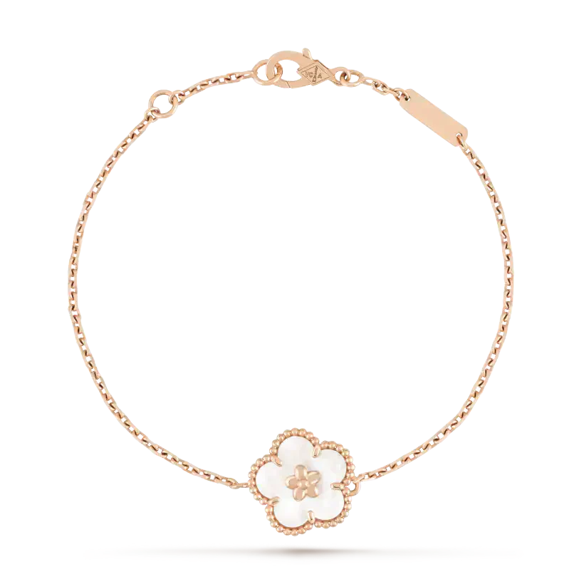 [Elitejewels]LUCKY WHITE MOP PLUM BLOSSOM  BRACELET