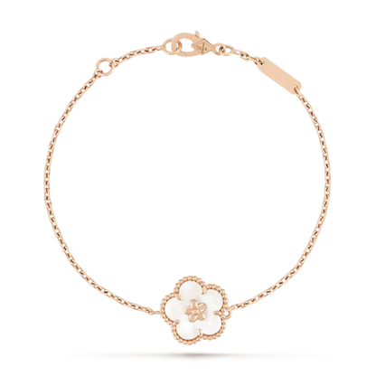 [Elitejewels]LUCKY WHITE MOP PLUM BLOSSOM  BRACELET