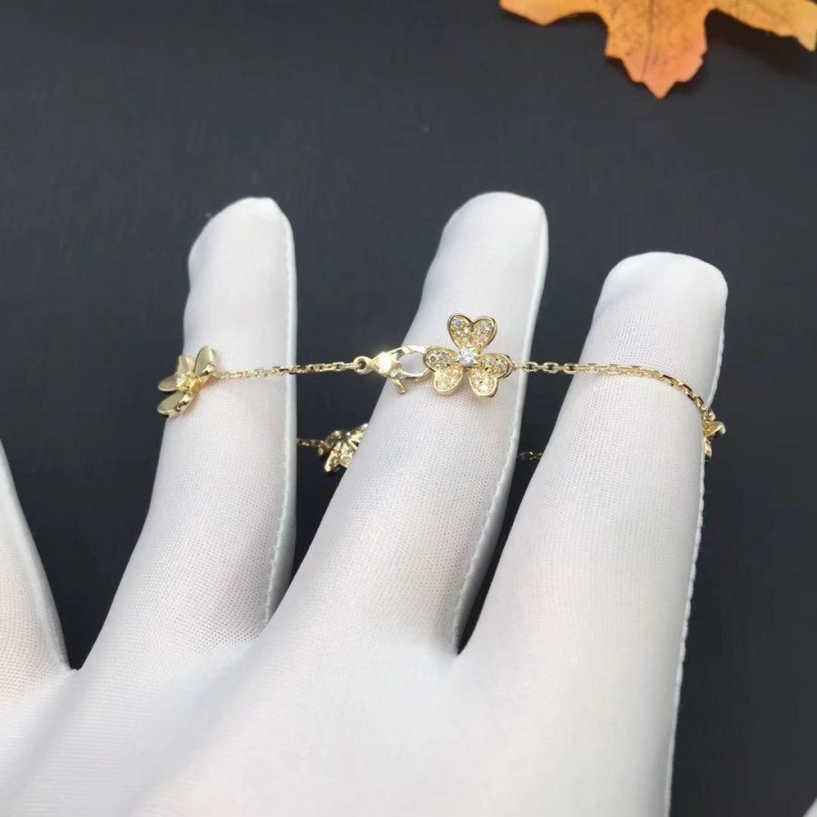 [Elitejewels]FRIVOLE GOLD 5 FLOWERS BRACELET