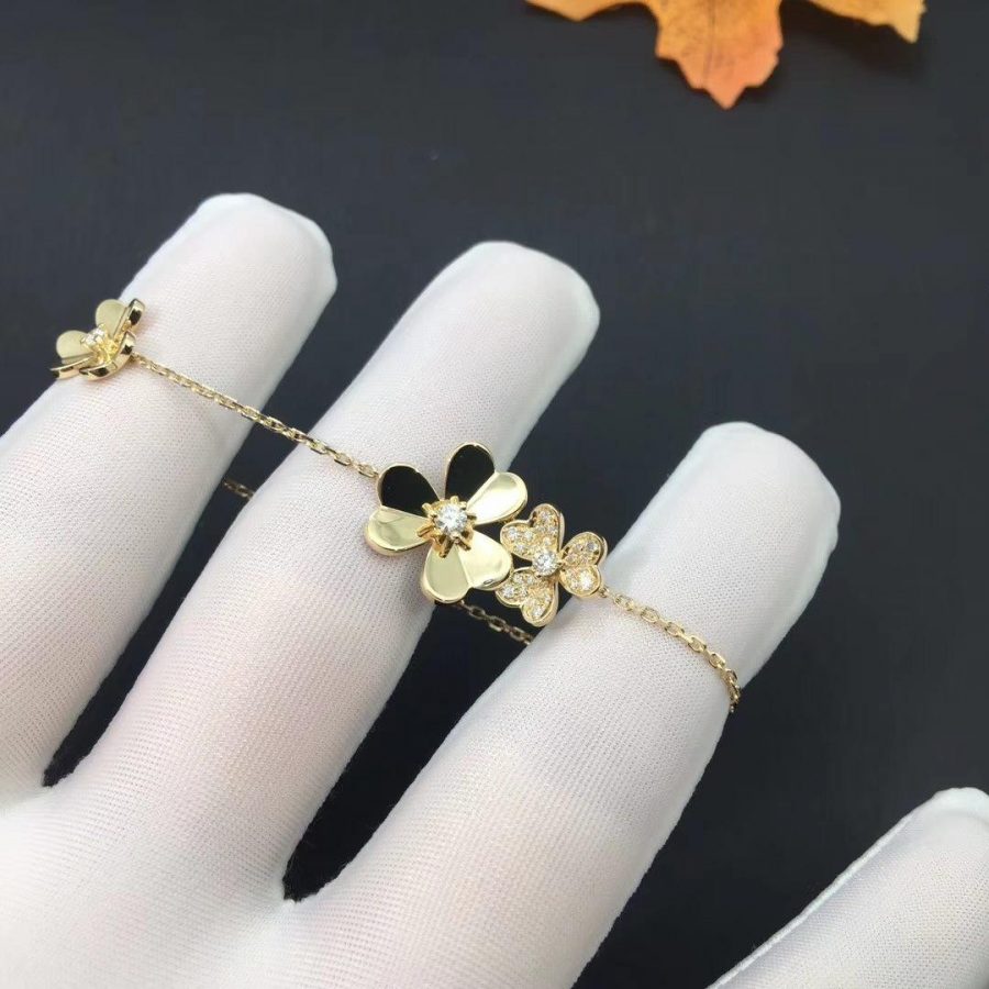 [Elitejewels]FRIVOLE GOLD 5 FLOWERS BRACELET