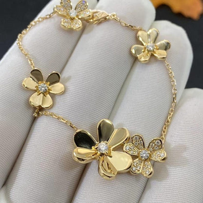 [Elitejewels]FRIVOLE GOLD 5 FLOWERS BRACELET