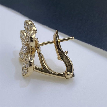 [Elitejewels]FRIVOLE GOLD FLOWER DIAMOND EARRINGS