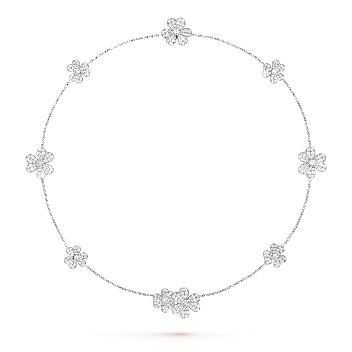 [Elitejewels]FRIVOLE SILVER 9 FLOWERS NECKLACE