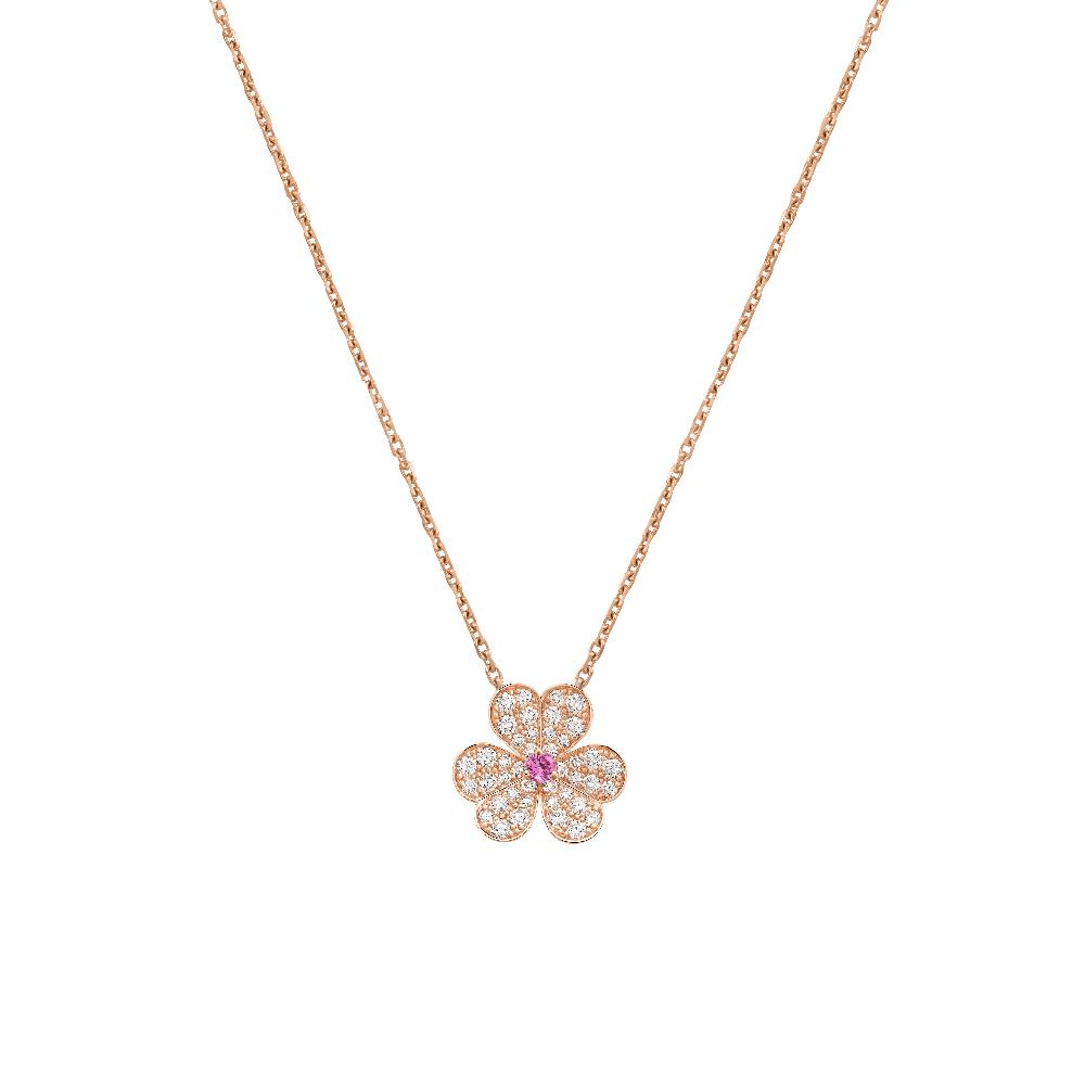 [Elitejewels]FRIVOLE ROSÉGOLD-HALSKETTE MIT BLUMENDIAMANTEN