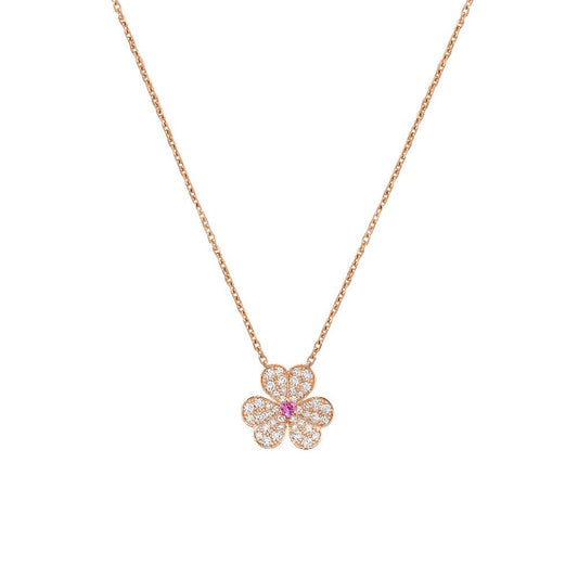 [Elitejewels]FRIVOLE ROSÉGOLD-HALSKETTE MIT BLUMENDIAMANTEN