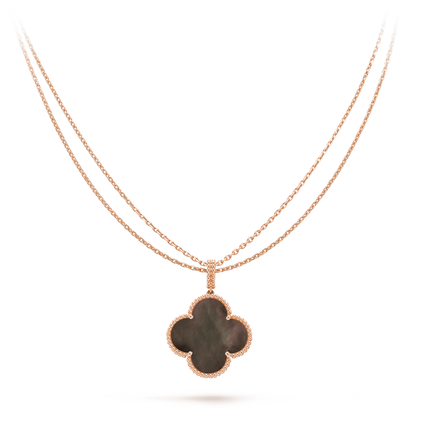 [Elitejewels]CLOVER 25MM GOLD DUNKEL MOP BIG CLOVER HALSKETTE