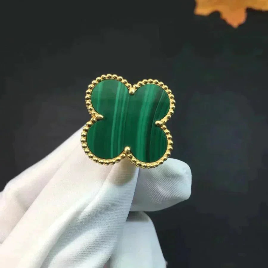 [Elitejewels]CLOVER MALACHITE RING