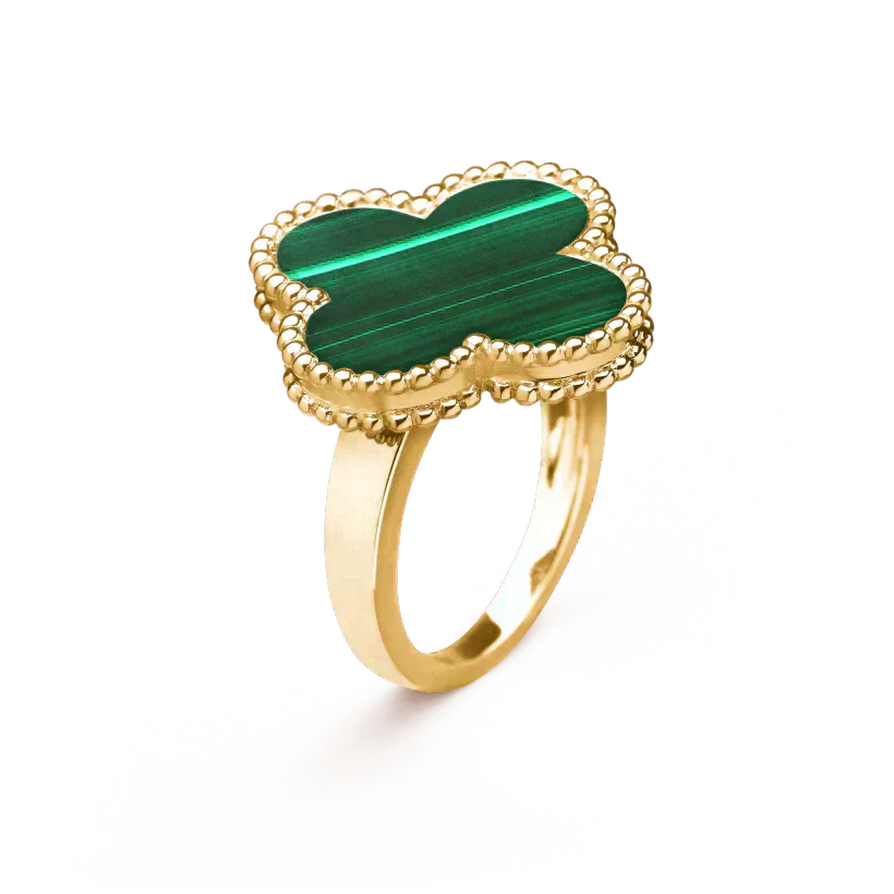 [Elitejewels]CLOVER MALACHITE RING