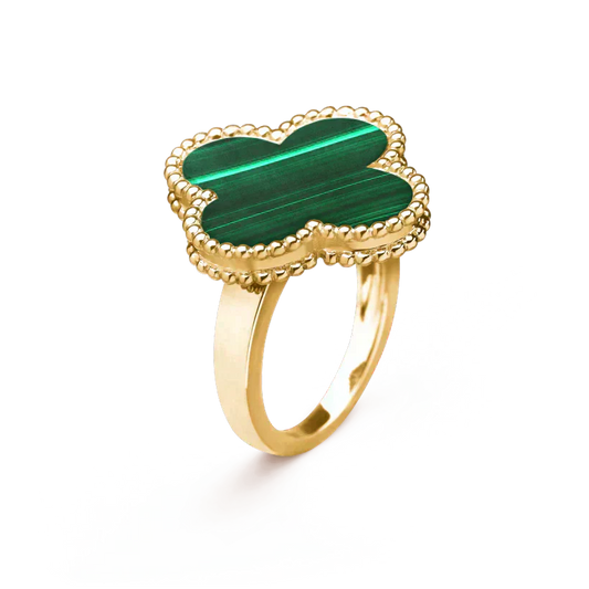 [Elitejewels]CLOVER MALACHITE RING