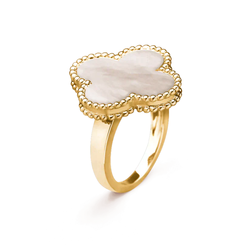 [Elitejewels]CLOVER WHITE MOP RING