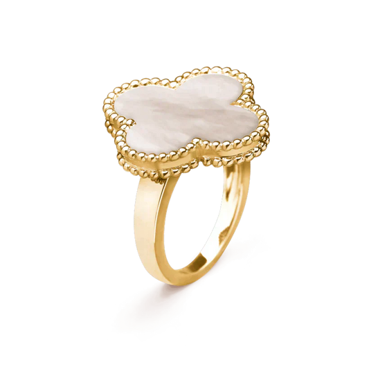 [Elitejewels] KLEEBLATT WEISSER MOP-RING