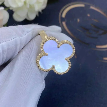 [Elitejewels]CLOVER WHITE MOP RING