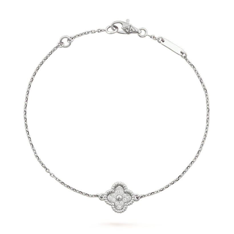 [Elitejewels]CLOVER  SINGLE FLOWER BRACELET SILVER