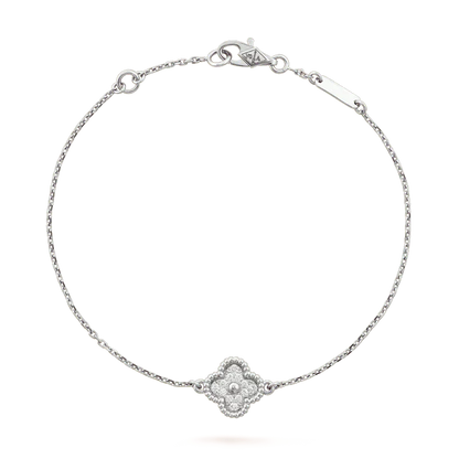 [Elitejewels]CLOVER  SINGLE FLOWER BRACELET SILVER