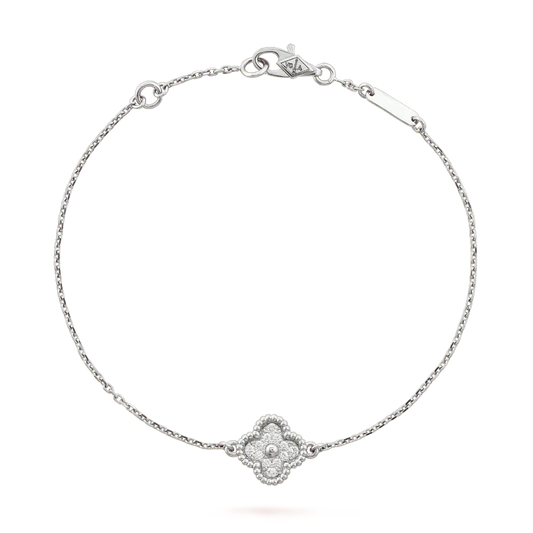 [Elitejewels] KLEEBLATT EINZELNE BLUME ARMBAND SILBER