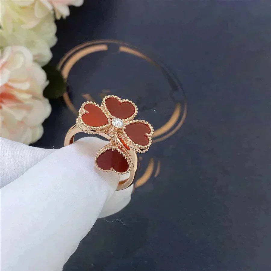 [Elitejewels]SWEET CLOVER CARNELIAN RING