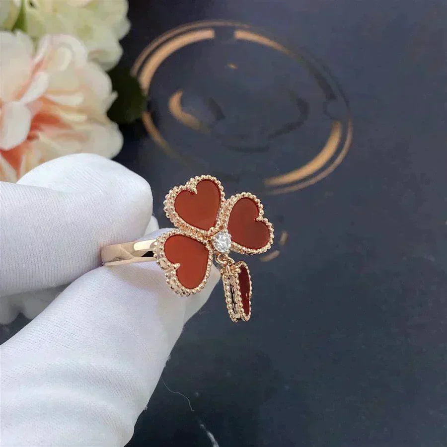 [Elitejewels]SWEET CLOVER CARNELIAN RING