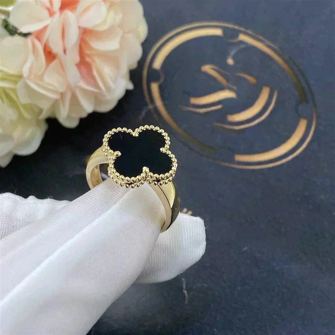 [Elitejewels] KLEEBLATT-ONYX-RING