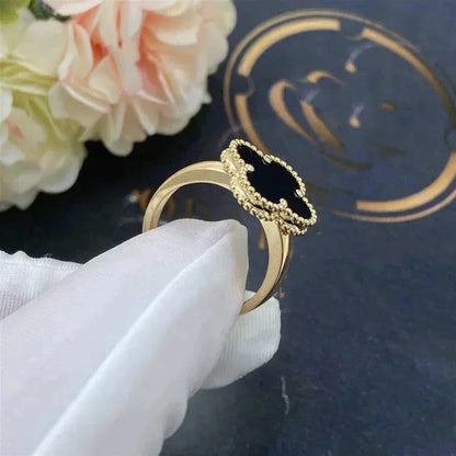 [Elitejewels] KLEEBLATT-ONYX-RING