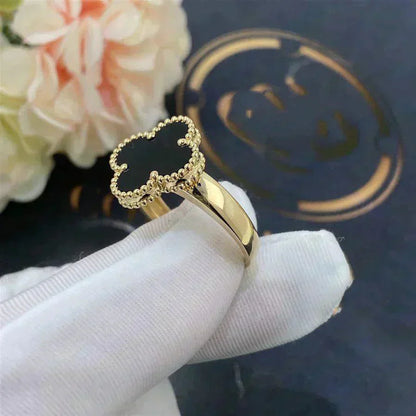 [Elitejewels] KLEEBLATT-ONYX-RING