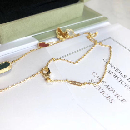 [Elitejewels]LUCKY SPRING 4 MOTIVE ROSÉGOLD HALSKETTE