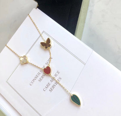 [Elitejewels]LUCKY SPRING 4 MOTIVE ROSÉGOLD HALSKETTE