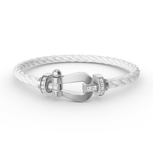 [Elitejewels]FORCE LARGE HORSESHOE HALF DIAMOND BRACELET SILVER